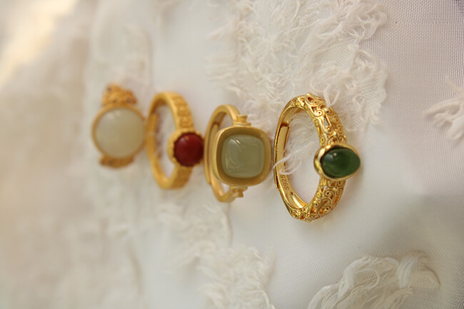 Jade Square Vintage Band Ring